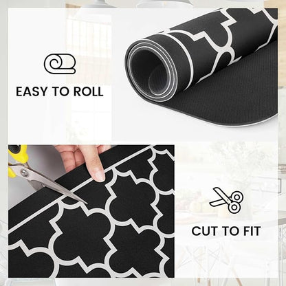 WISELIFE Dish Drying Mat Super Absorbent Drying Mat Large Dish Drying Mats for Kitchen Counter Easy Clean Dish Mat Kitchen Drying Mat18"x 36" Stylish Black