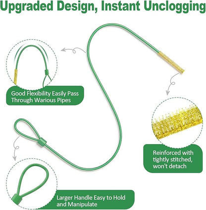 Collection 5 Pack 30 Inch Drain Snake Hair Clog Remover - Flexible Anti-Break Sink Snake with Nylon Layer, Swift Drain Cleaner Tool for Shower, Bathroom Sink, Bathtub Drains