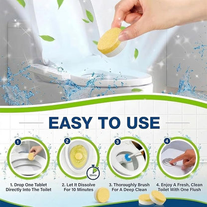 Toilet Bowl Cleaner Tablets – 24 Pack | Powerful Stain Removal, Septic Safe, Lemon Scent | No Harsh Chemicals, Long-Lasting Cleaning for Toilet Bowls
