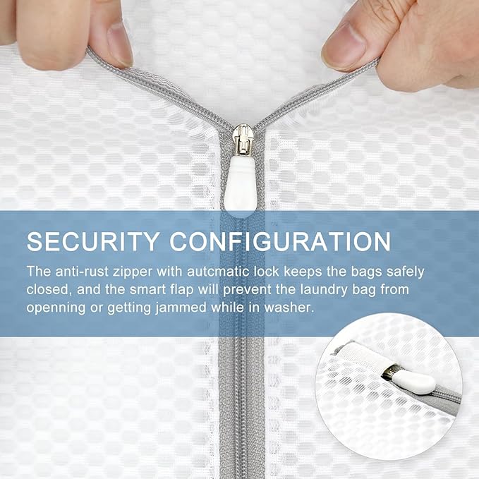 Mesh Laundry Bags for Delicates, Honeycomb Design, 3-Piece Set (3 sizes)