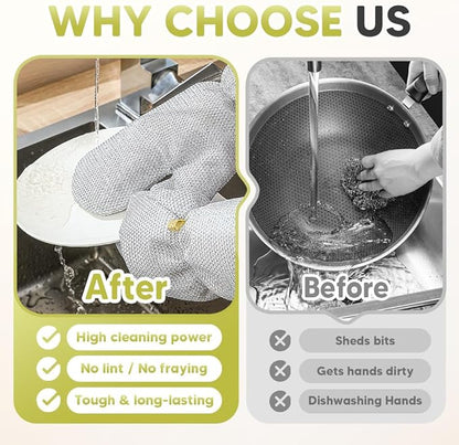 Steel Wire Dishwashing Gloves, Silver Wire, Waterproof Oil Resistant Heat Resistant Gloves for Kitchen Cleaning