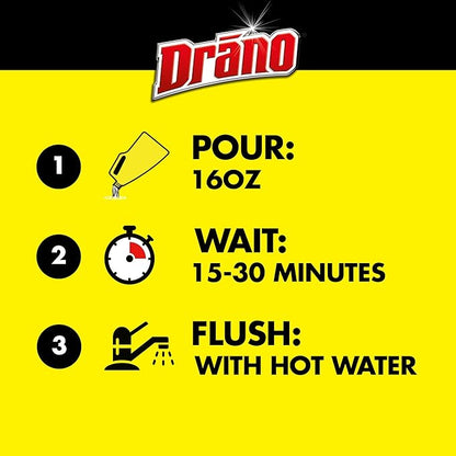 Drano Max Gel Drain Clog Remover and Cleaner for Shower or Sink Drains, Unclogs and Removes Hair, Soap Scum, Blockages, Commercial Line, 42 oz (Pack of 2)