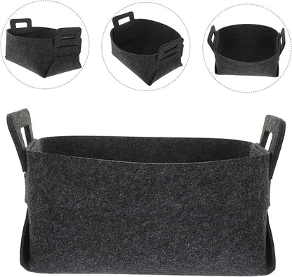 Zerodeko Foldable Felt Laundry Basket with Handles Dark Gray Clothes Hamper for Dirty Clothes Storage and Household Organizer Portable Closet Hamper for Sundries