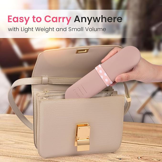 Travel Makeup Brush Holder, Silicon Trendy and Portable Cosmetic Face Brushes Holder, Make Up Organizer Bag Case, Cosmetic pouch,Toiletry Organizer (Khaki)