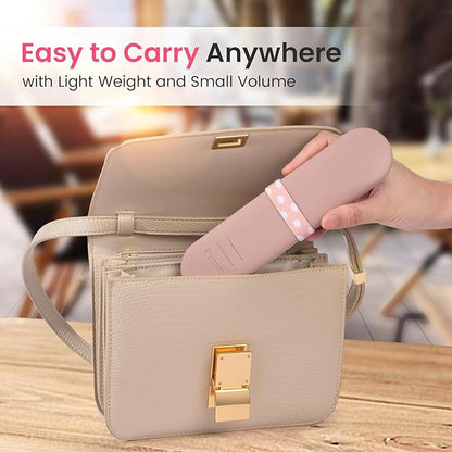 Travel Makeup Brush Holder, Silicon Trendy and Portable Cosmetic Face Brushes Holder, Make Up Organizer Bag Case, Cosmetic pouch,Toiletry Organizer (Khaki)