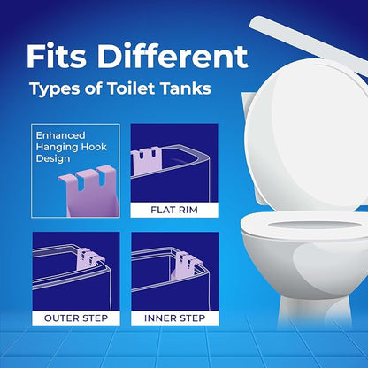 Toilet Tank Tablet Holder with 2 Blue Toilet Bowl Tablets, 8.97 x 3.22 x 2.25 Inch Tablet Holder - Prevents Flapper Jams & Residue, Extends Life of Drop-In Cleaner Tablets