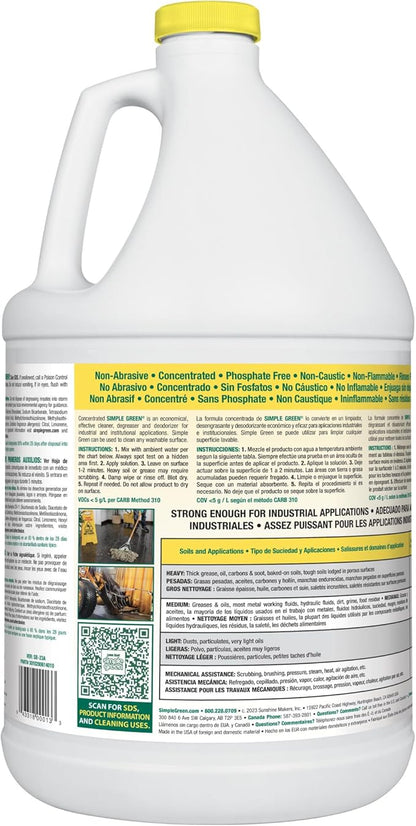 Simple Green Industrial Cleaner and Degreaser 1 Gal. MPF Micro-Particulate Fractionalization Lemon Scent