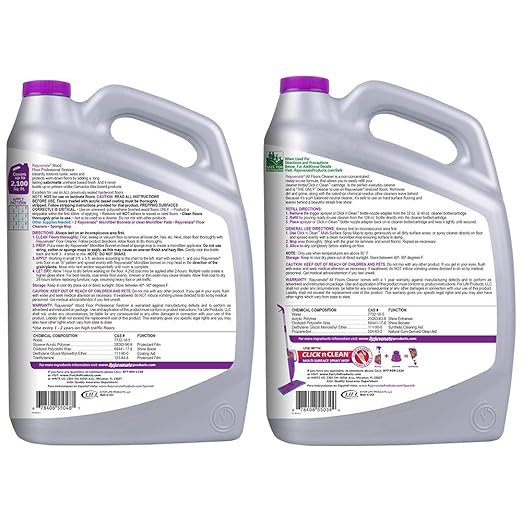 Rejuvenate Professional Wood Floor Restorer and Polish with Durable Finish Application Satin Finish 128oz & All Fllors Cleaner 128oz