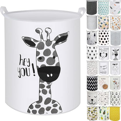 Collapsible Laundry Basket in Bedroom Waterproof Laundry Hamper in Bathroom Large Laundry Bag in College Dormitory Cloakroom Livingroom Nursery Organizer Toy Bin Giraffe-002