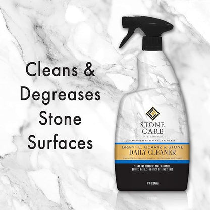 Stone Care International Daily Cleaner/Polish & Sealer Stone Care Kit for Granite, Quartz, Quartzite, Limestone Countertops - No residue, Superior Protection