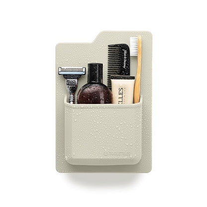 TOOLETRIES The James Organizer - Silicone Toiletry Holder, Shower & Bathroom Accessory - Features Silicone-Grip Technology, Removable & Reusable - Sand