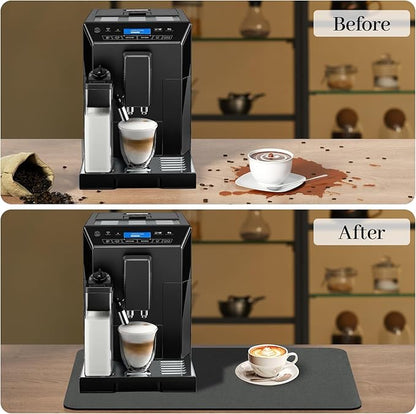 Bloss Coffee Bar Mat for Countertops, Grey Dish Drying Mat for Multiple Usage, Kitchen Counter Mat, Absorbent Hide Stain Rubber Backed Dish Drying Pad / 16.1"x24.1"