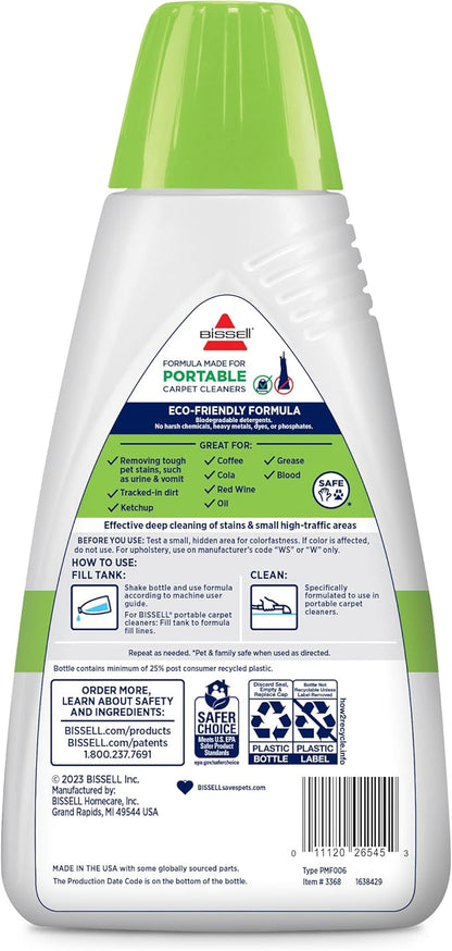 Bissell Simply Spot & Stain Portable Carpet Cleaner Formula,32 oz,3368,(Pack of 2)