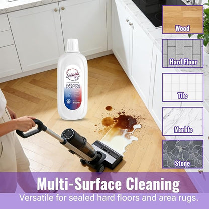 Snowlily Floor Cleaning Solution Compatible with iFLOOR & FLOOR ONE Series, Floor Cleaner for All Robot Vacuums and Wet-Dry Mops, 5 Bottle Floor Cleaner Refill, Lavender
