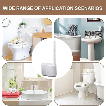 Toilet Cleaner Brush - Toilet Bowl Brush, Toilet Brush for Wall | Deep Clean Toilet Bowl Scrubber, dureble Bristles Ergonomic Handle Compact Design, Bathroom Cleaning Tool, Hygienic Storage Solution