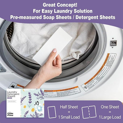 Laundry Detergent Sheets, Ebony Rose Scent - 100 Loads | 72-hour long lasting fragrance, Eco Friendly Sheets | Pre-Measured, Liquidless for Deep Clean | Hypoallergenic (Lavender)