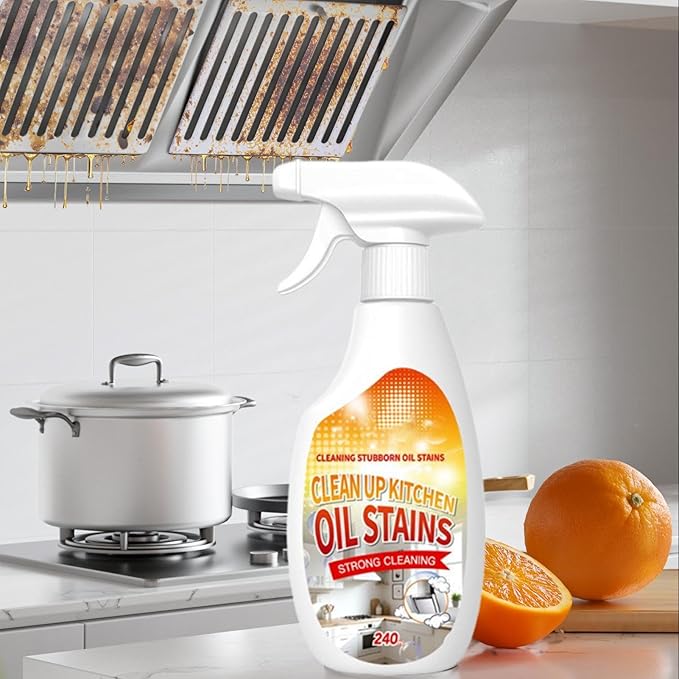 Heavy Duty Degreaser, Fruity Fresh Scent, 240mL, Kitchen Degreaser Spray, Oil Remover Spray, Powerful Oil Remover, For Grill, Stove Top, Sink, Oven, Countertops