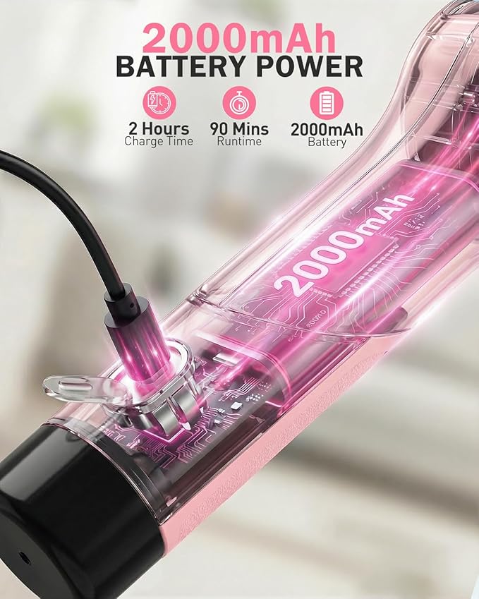Electric Spin Scrubber, 3-Speed Cordless Shower Scrubber with 90° Adjustable & 10 Replaceable Brush Heads, 90 Mins Runtime & Full-Body IPX7 Waterproof Shower Cleaner Brush with Long Handle