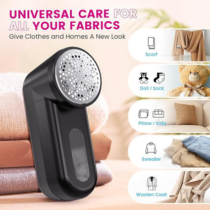 Fabric Shaver, Ziitty Lint Remover for Clothes, Type-C Rechargeable Lint Shaver with LCD Display & 6-Blade, Sweater Shavers to Remove Pilling，Fuzz Remover Fabric Shaver for Clothing and Furniture