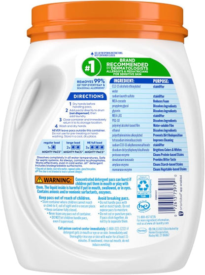 all Free Clear,Advanced OXI,Mighty PACS,Laundry Detergent Pacs,Stainfighting,Unscented and Hypoallergenic for Sensitive Skin,56 Count (Pack of 4)