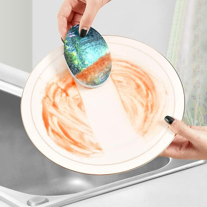 Fairyland Kitchen Scrub Sponges, Pop-up Kitchen Cleaning Sponges Reusable Dish Washing Sponges for Bathroom Household Cleaning 3 Pack - Non Scratch Scrubber