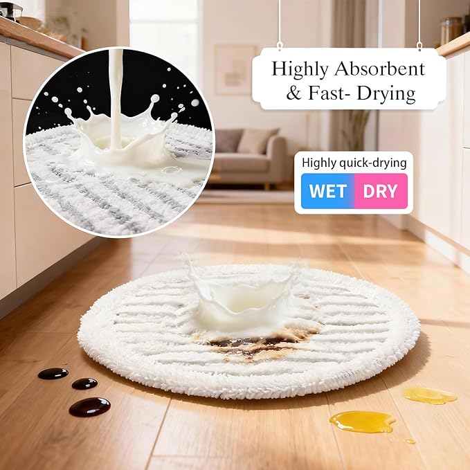 8 Pack Replacement Steam Mop Pads for Shark with 1 Laundry Bag, Fits S8201, S8001, S7001, S7201, S7000AMZ, S7005, S7020, S7001C Washable, Durable Steam and Scrub Pads for All Floors