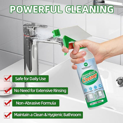 Bathroom Glass Cleaner Spray - Removes Limescale, Soap Scum, and Oil Film, Streak Free Instant Shine for Mirrors, Tiles & Shower Doors | No Residue, Vinegar-Free Formula, 200ml