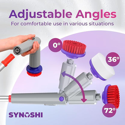 Synoshi PRO Electric Spin Scrubber Extension Handle, Electric Bathroom Scrubber for Cleaning Extension Handle. Extends up to 29.5 Inch (75 cm)
