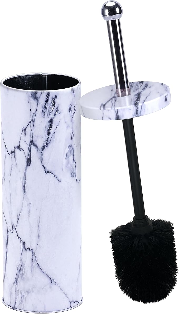 Deep & Sturdy Toilet Bowl Brush with Holder - Durable Scrubbing - Toilet Cleaners - Household Essentials - Silicone Brush - Bathroom Cleaner - Cleaning Supplies - Household Supplies, White