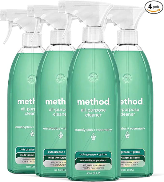 Method All-Purpose Cleaner, Eucalyptus + Rosemary, 28 fl oz, 4 pack