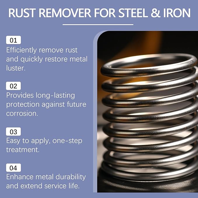 Industrial Rust Remover, Concentrated Metal Cleaner, 120ml Dissolver Spray with Fast Action, Repair Solution with Deep Penetration, Metal Spray for Garage Workshop Automotive