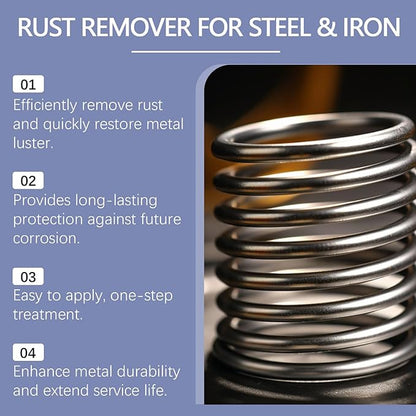 Industrial Rust Remover, Concentrated Metal Cleaner, 120ml Dissolver Spray with Fast Action, Repair Solution with Deep Penetration, Metal Spray for Garage Workshop Automotive