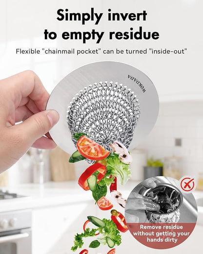 wokdada 4 PCS Kitchen Sink Drain Strainer, Flippable Mesh Sink Strainer, 304 Stainless Steel Sink Screen, Easy Clean Large Basket Strainer, Anti-Clog Garbage Disposal Cover Fit for Standard Sink Drain