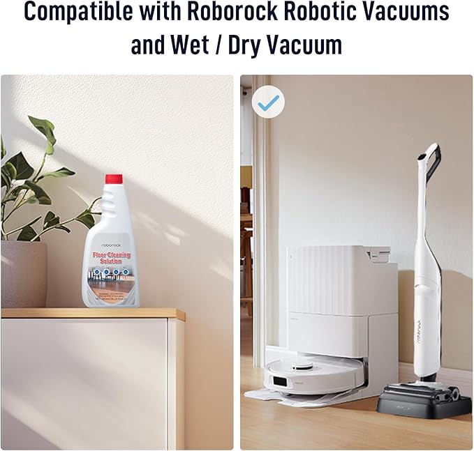 roborock Official Floor Cleaning Solution, Floor Cleaner for Hardwood Tile Hardfloor, Compatible Robot Vacuums with Mopping and Wet Dry Vacuum, 16.2 FL OZ, Dilution Ratio 1:200