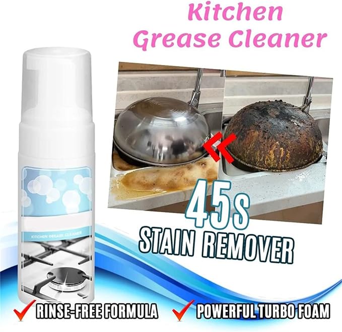 Kitchen All-Purpose Cleaner,Multipurpose Dirt Cleanser,Multi-Purpose Kitchen Grease Cleaner Foam Kitchen Non Greasy Dirt Cleaner Spray (3pcs)