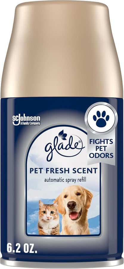 Glade Automatic Spray Refill, Pet Fresh Scent, Scented Air Freshener for Home and Bathroom, 6.2 Oz
