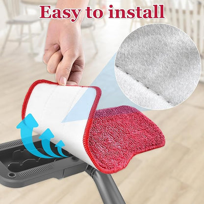 6 Pack Steam Mop Pads Compatible with Schenley Steam Mop Cleaner,Microfiber Steam Mop Replacement Pads for Schenley Steam Mop 7 in 1,Reusable and Washable Steam Mop Accessories for Floor Cleaning
