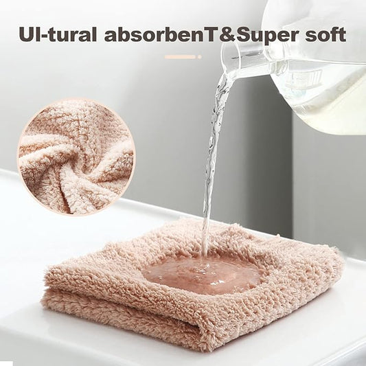 K&janet6am Dish Towels for Kitchen, 8 Pack Premium Coral Velvet Dish Cloths for Washing Dishes, Super Absorbent Coral Fleece Cleaning Cloths, Nonstick Oil Washable Fast Drying Rags