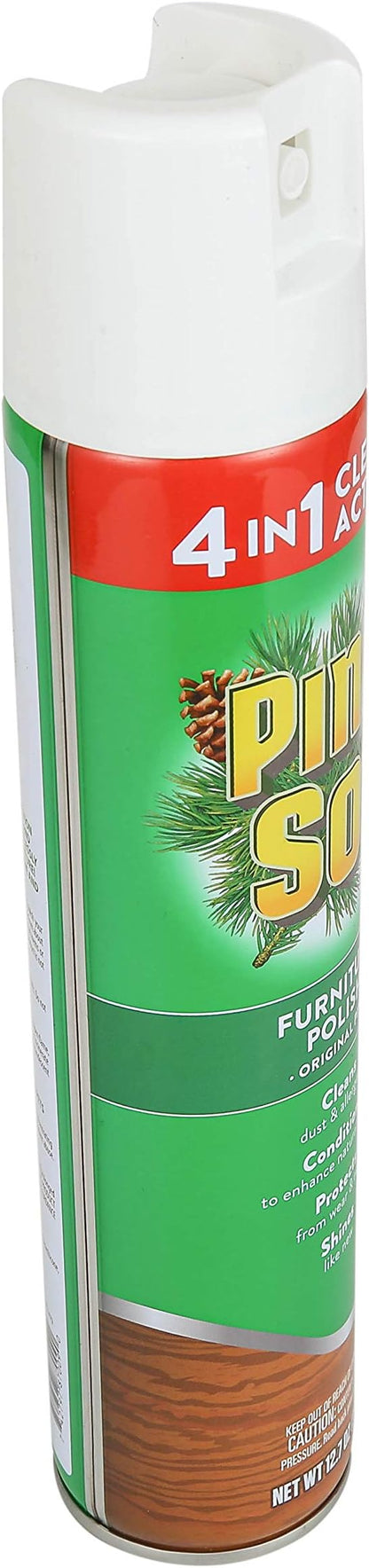 Pine-Sol Furniture, Polish 4in1 Cleaning Action Wood Polish Spray Wood Polish Spray for Your Cleans Conditions Protects and Shines Ounces Original Pine Scent, Yellow, Lemon, 12.7 Fl Oz