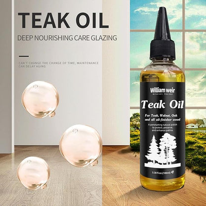 Teak Oil Wood Finish,100ml Hardwood Conditioner Preserver, Hardwood Floor Polisher Restorer, Natural Wood -Restoration Oil for Scratches, Drying, Cracking, and -Damages