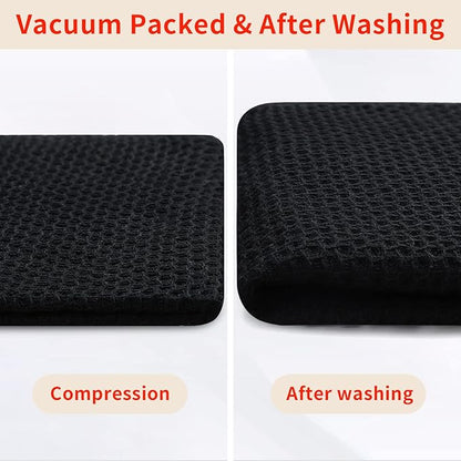Homaxy 100% Cotton Waffle Weave Kitchen Dish Cloths, Ultra Soft Absorbent Quick Drying Dish Towels, 12 x 12 Inches, 6-Pack, Black