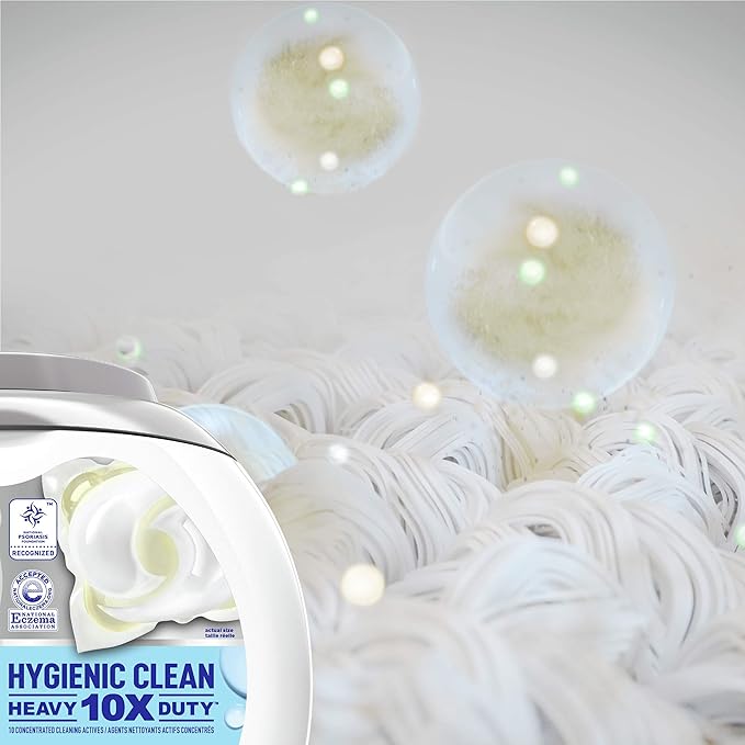 Tide Hygienic Clean Heavy Duty 10x Free Power Pods Liquid Laundry Detergent, White, Unscented, 41 Count