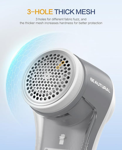 BEAUTURAL Fabric Shaver, Rechargeable Lint Remover for Clothes, Electric Lint Shaver with 6-Leaf Blades, Sweater Shavers to Fuzz, Lint Balls, Pillings, Bobbles for Clothes and Furniture