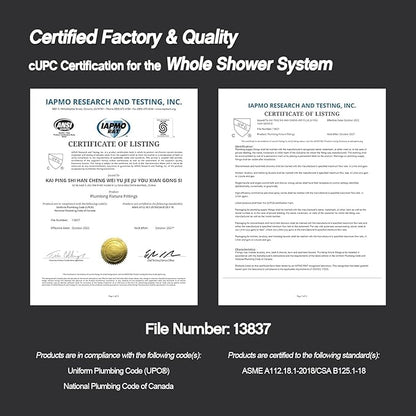 KOJOX Shower Set - Polished Chrome High Pressure Shower Head System- 3 Setting Headheld Shower Head Fixtures- Valve Included