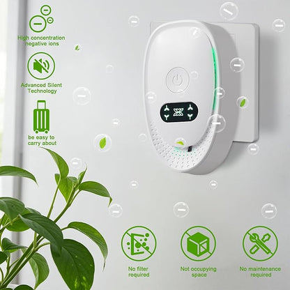 6 Pack Plug-In Air Purifier & Negative Ionizer, Home & Office Air Freshener, Odor Eliminator for Pets, Smoke, Kitchen, Plug & Play, Quiet Operation (6 Units)