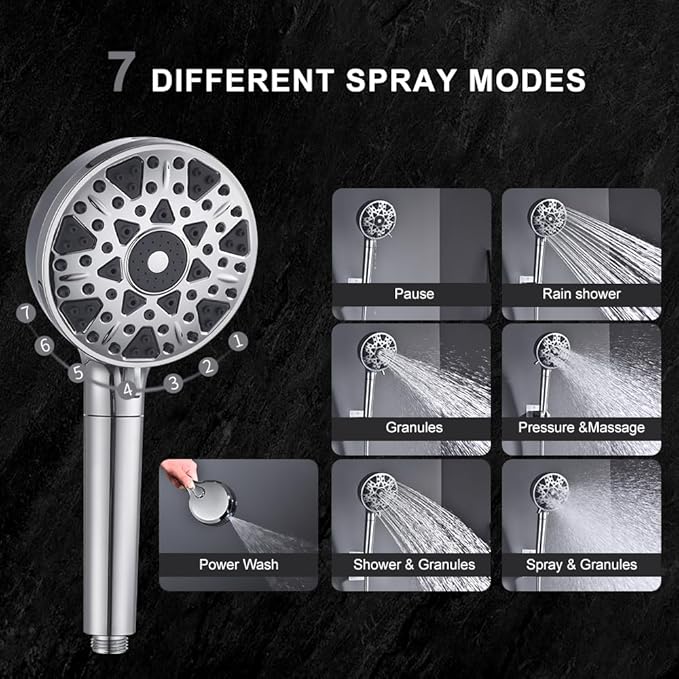 14'' Bathroom Filtered Shower Head with Handheld -Both High Pressure -Rain Shower Hea&9 Spray Mode Showerhead with Filters, 11'' Extension Arm Height Adjustable & 70" Anti-Kink Hose, Chrome