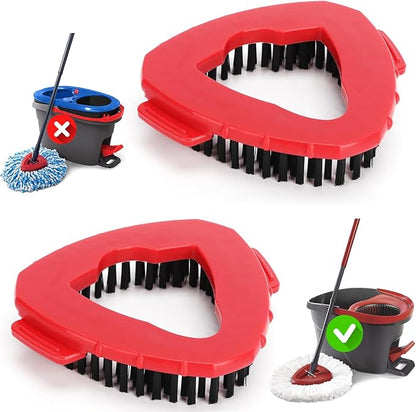 Funtin 2-Pack Mop Scrub Brush Head Compatible with Ocedar EasyWring 1-Tank Spin System, Shower Floor Scrubber for Bathroom Kitchen, Not Fit RinseClean (1-Tank (2-Pack))