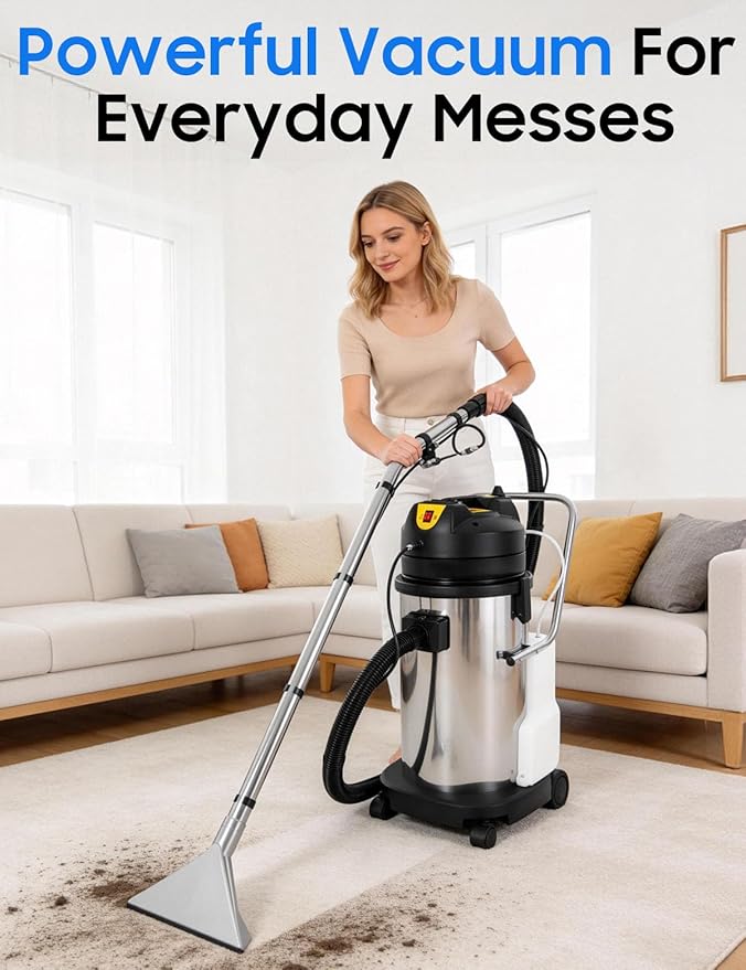 Commercial Carpet Cleaning Machine, 1000W 110V 40L/11Gal Professional Commercial 3 in 1 Carpet Spraying Floor Brush Cleaner Extractor Vacuum Washing Machine Portable Carpet Cleaner (40L)