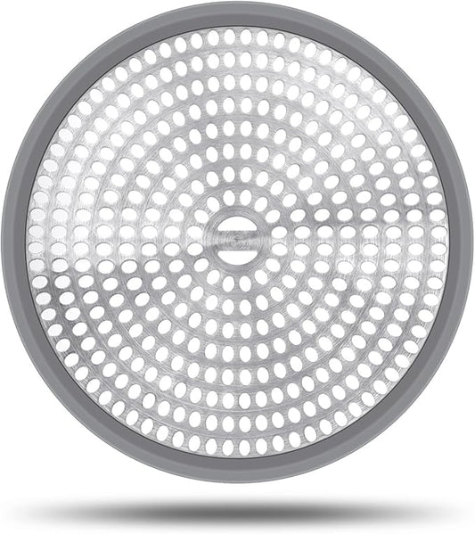 LEKEYE Shower Hair Catcher Drain Protector Strainer-Steel & Silicone 2 Pack