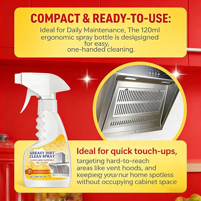 Heavy Duty Kitchen Degreaser Foam Cleaner - Fast-Acting Grease Remover for Stove & Oven, Powerful Multi-Purpose Cleaning Spray for Home & Bathroom (1)